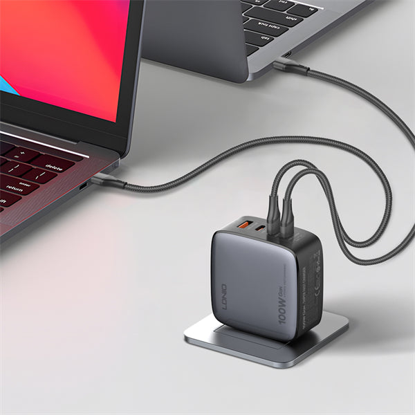 LDNIO Q408 100W Super Fast Charger 1 USB 3 Type C Mobile Phone Adapter