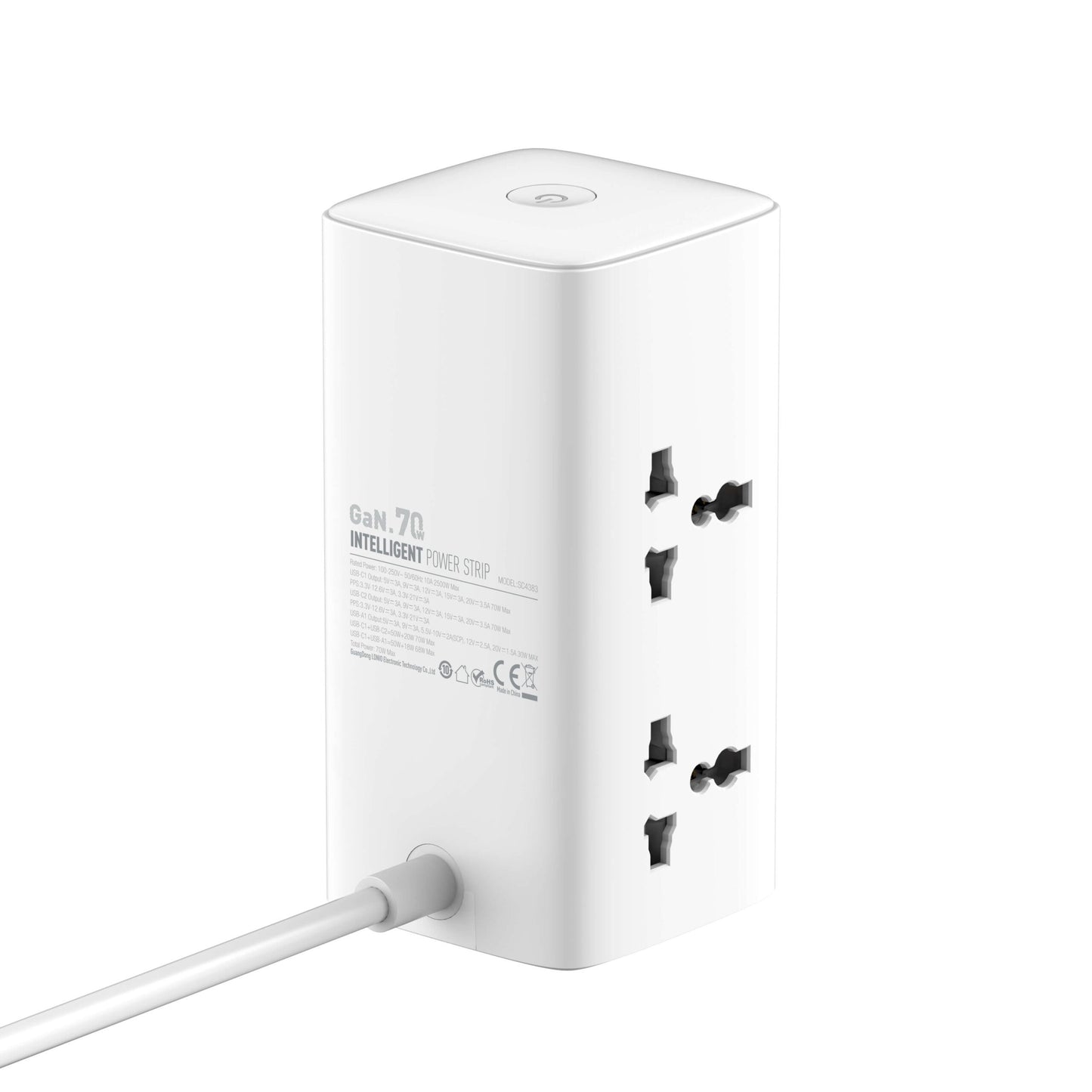 LDNIO SC4383 70W PD Adapter Multifunction Chargers Power Strip with USB, Type C Ports