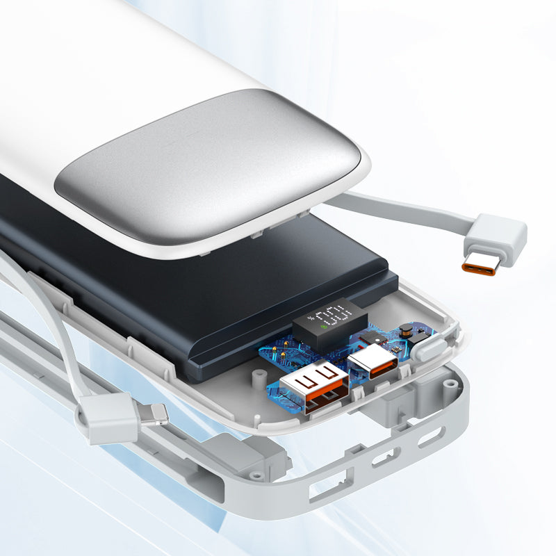 LDNIO PQ19 10000mah power bank for smart phone with Built in cables
